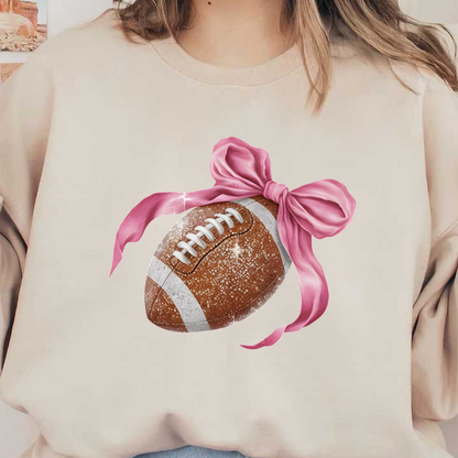 Pink Football Ribon DTF Transfers: Textured Football with Pink Ribbon DTF Prints | MakeDTF
