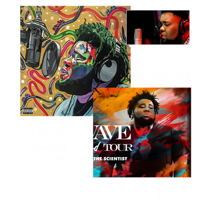 A vibrant collage featuring Rod Wave's "Beautiful Mind" album art, concert tour details, and an engaging performance image.DTF Transfersdtf regular iron