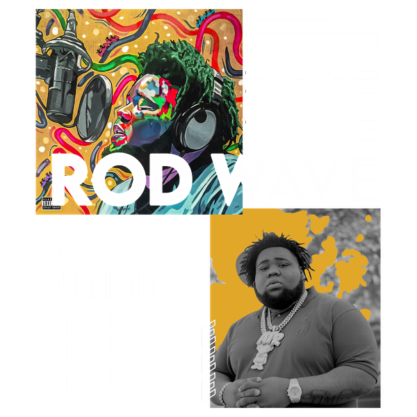 A vibrant collage celebrating Rod Wave's 2022 album "Beautiful Mind," featuring colorful art and dynamic textual elements.DTF Transfersdtf regular iron