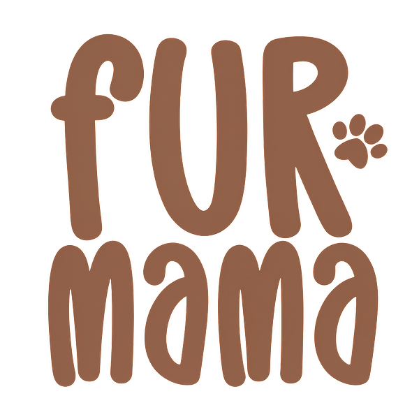 Un gráfico marrón divertido que declara orgullosamente "Fur Mama" y celebra a los dueños de mascotas con un lindo adorno con huellas de patas. Transferencias DTF