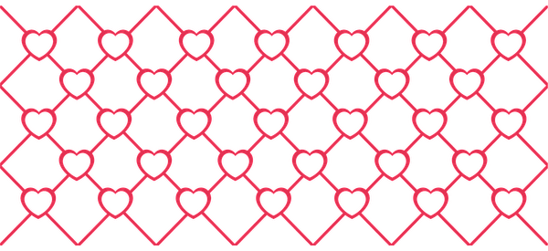 A vibrant red pattern featuring interconnected heart shapes, perfect for romantic themes or festive decorations.UV Transfersdtf regular iron