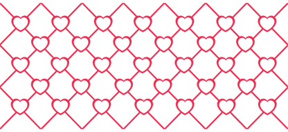 A vibrant red pattern featuring interconnected heart shapes, perfect for romantic themes or festive decorations.UV Transfersdtf regular iron