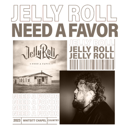 Introducing Jelly Roll's album "Need a Favor," featuring striking cover art of a rustic house and the artist's bold portrait.DTF Transfersdtf regular iron