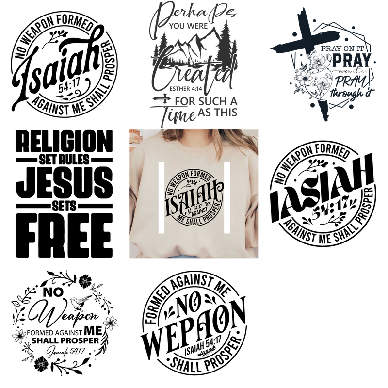 "Maybe You Were Created For This Time": A shirt with a saying "Isaiah 53:12".DTF Transfers