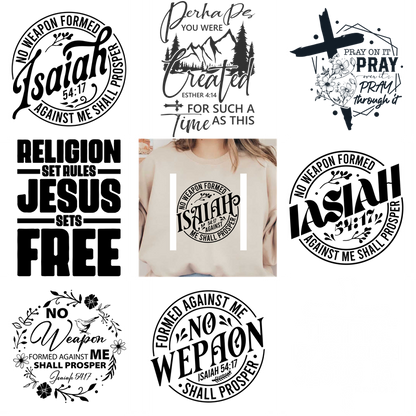 "Maybe You Were Created For This Time": A shirt with a saying "Isaiah 53:12".DTF Transfers