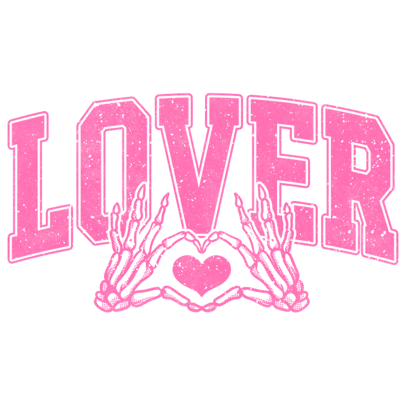 Playful and vibrant, this pink "LOVER" design features hands forming a heart, perfect for celebrating love and affection!DTF Transfers