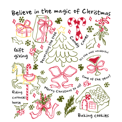 Celebrate the season with whimsical Christmas illustrations and joyful holiday messages!DTF Transfers