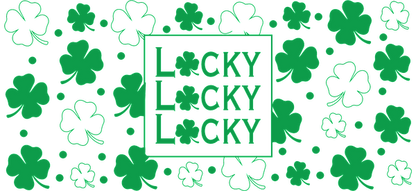 Celebrate luck with this vibrant green design featuring the word "Lucky" surrounded by clovers!UV Transfers dtf transfers dtf transfers