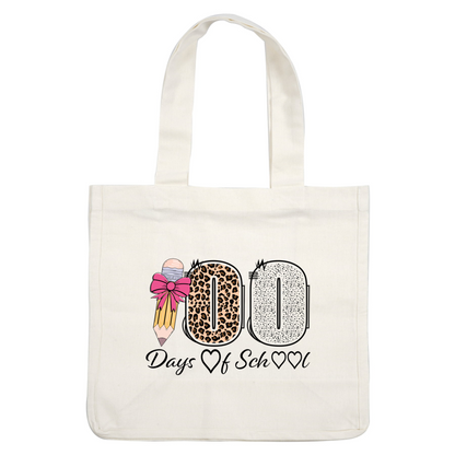 A playful design featuring a leopard print "00" and a pencil with a pink bow, perfect for creative projects!DTF Transfers