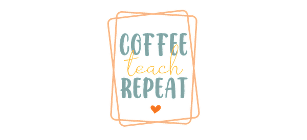 A fun and vibrant design with the phrase "Coffee, Teach, Repeat," perfect for educators who love coffee!UV Transfers dtf prints