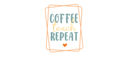 A fun and vibrant design with the phrase "Coffee, Teach, Repeat," perfect for educators who love coffee!UV Transfers dtf prints