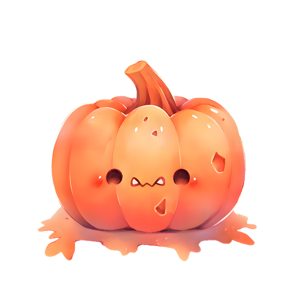 ¡Un lindo personaje de calabaza de dibujos animados con una expresión divertida y un diseño divertido, perfecto para el arte con temática de otoño!