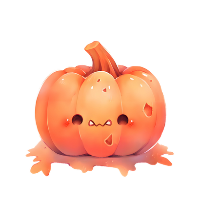 ¡Un lindo personaje de calabaza de dibujos animados con una expresión divertida y un diseño divertido, perfecto para el arte con temática de otoño!