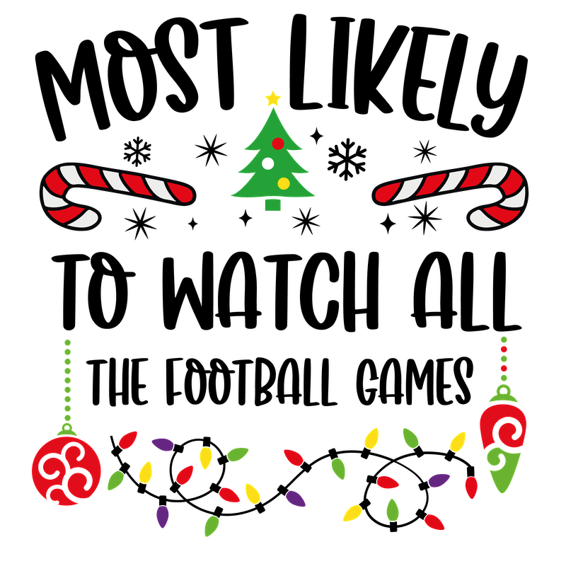 A festive illustration featuring a Christmas tree and candy canes, adorned with colorful ornaments and lights, perfect for holiday cheer!DTF Transfers dtf transfers dtf prints