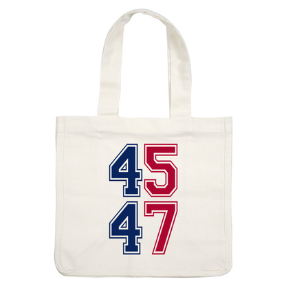 A graphic featuring the bold numbers 45 and 47, styled in red and blue colors.DTF Transfers dtf prints