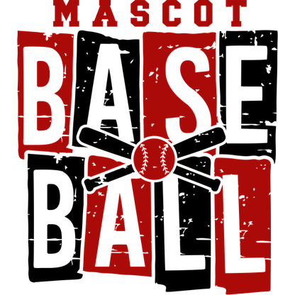 A vibrant logo featuring the word "MASCOT" in bold letters alongside a playful arrangement of "BAS" and "TAL" with a basketball motif.DTF Transfers heat press transfers