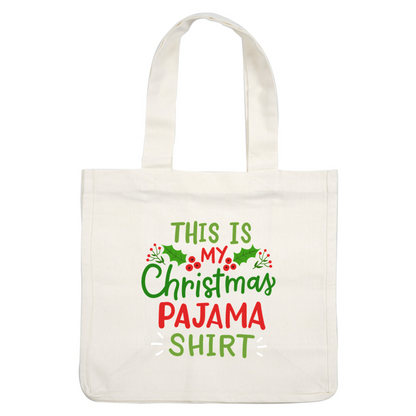 Festive and fun, this "Christmas Pajama Shirt" features vibrant colors and playful text, perfect for holiday celebrations!DTF Transfers dtf transfers heat press transfers