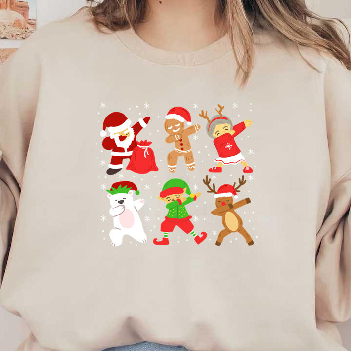 Celebrate the holidays with this cheerful lineup of festive characters, including Santa, gingerbread, elves, and adorable animals!DTF Transfers heat press transfers