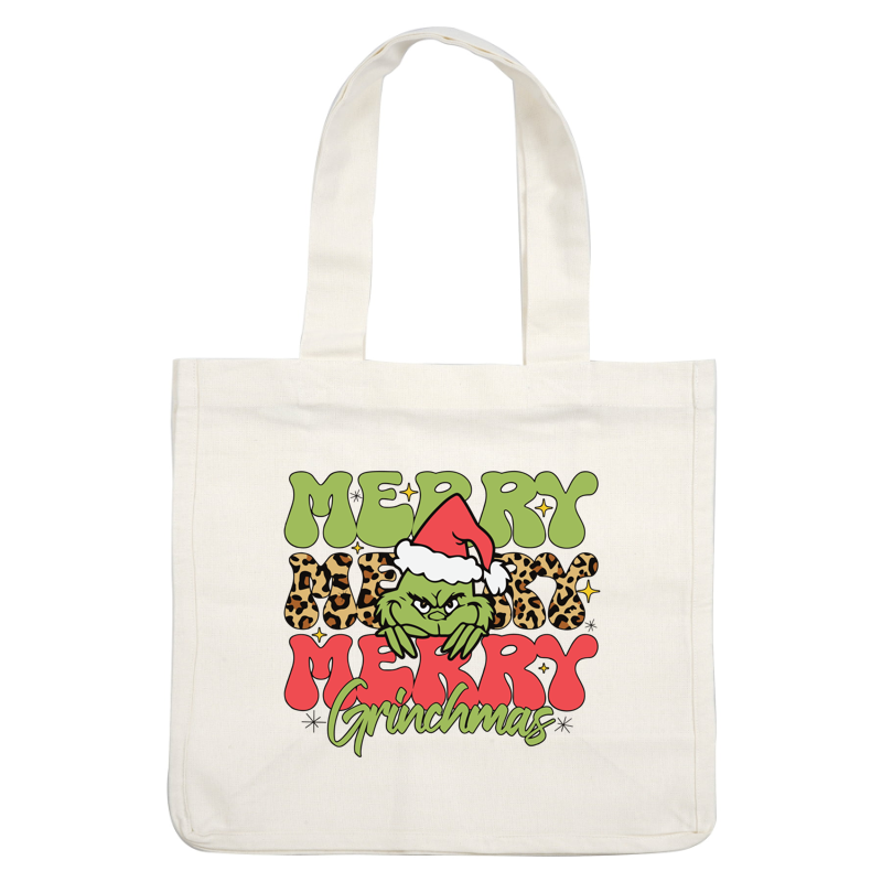 This fun and festive design features the Grinch in a Santa hat with playful, colorful lettering that says “Merry Grinchmas.”DTF Transfers dtf transfers