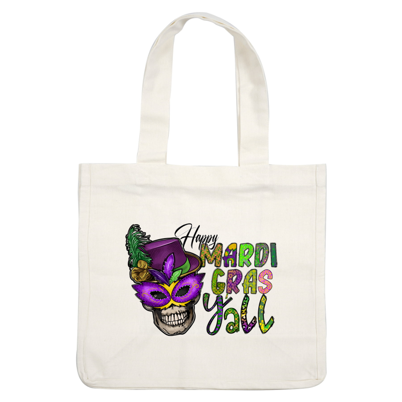 Celebrate Mardi Gras with this vibrant and festive graphic featuring bold, colorful lettering and a fun party hat design!DTF Transfers