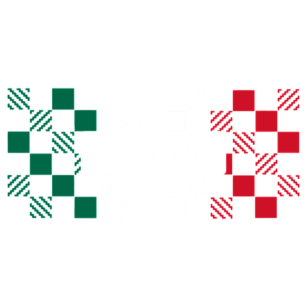 Celebre a México con este diseño vibrante que presenta patrones verdes, blancos y rojos y un texto en negrita que dice "Viva México".