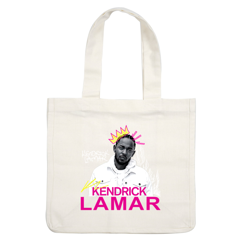 This vibrant graphic features Kendrick Lamar, showcasing his iconic style with bold colors and artistic elements.DTF Transfers