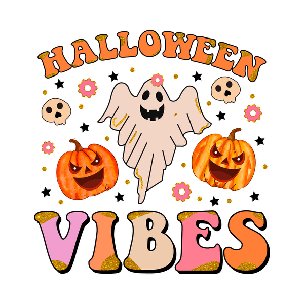 ¡Celebre Halloween con fantasmas divertidos, calabazas traviesas y letras coloridas, capturando el espíritu festivo y las vibraciones vibrantes!