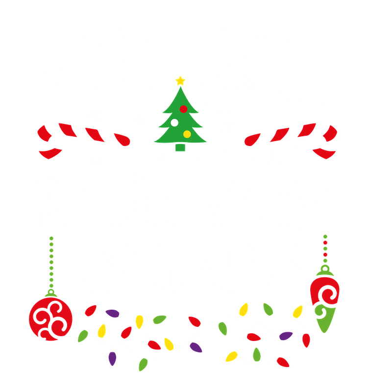 Playful holiday design featuring the phrase "Most Likely to Sell Santa Insurance," adorned with festive elements like candy canes, a Christmas tree, and lights.DTF Transfers heat press transfers dtf transfers