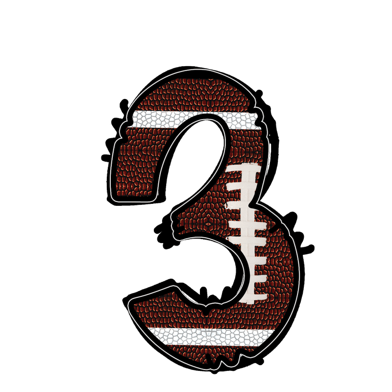 Stylish football-textured letter with realistic stitching and sporty vibes.DTF Transfers