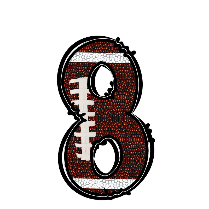 Stylish football-textured letter with realistic stitching and sporty vibes.DTF Transfers