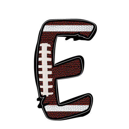 Stylish football-textured letter with realistic stitching and sporty vibes.DTF Transfers