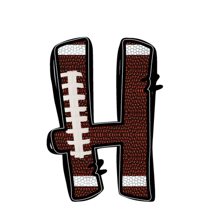 Stylish football-textured letter with realistic stitching and sporty vibes.DTF Transfers