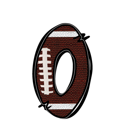 Stylish football-textured letter with realistic stitching and sporty vibes.DTF Transfers