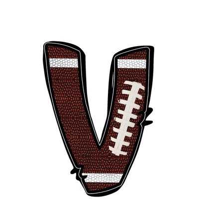 Stylish football-textured letter with realistic stitching and sporty vibes.DTF Transfers