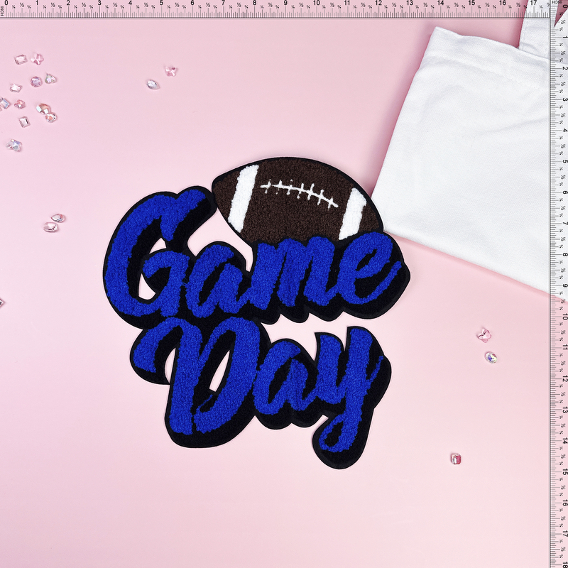 Game Day football Patch Emblem Embroidered Cloth Stickers Christmas DIY Iron Clothing Patches