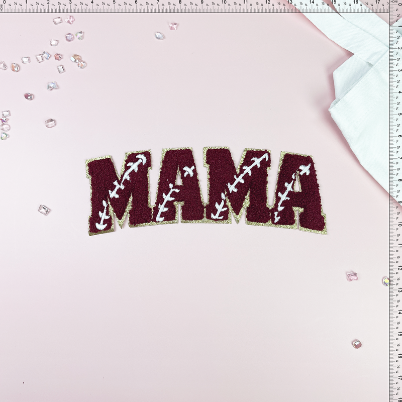 Mama football Patch Emblem Embroidered Cloth Stickers Christmas DIY Iron Clothing Patches