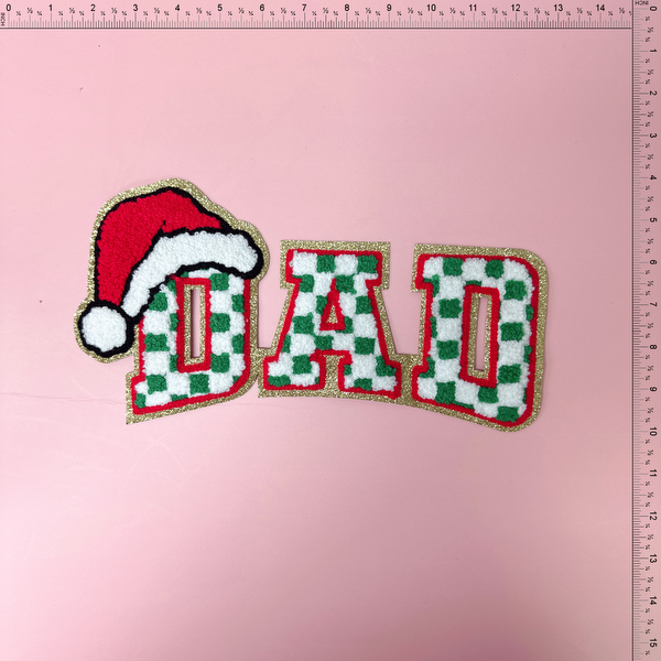 Dad Christmas Patch Emblem Embroidered Cloth Stickers Christmas DIY Iron Clothing Patches