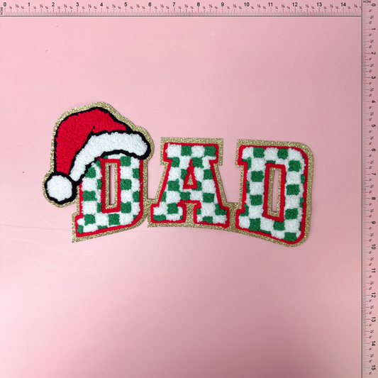 Dad Christmas Patch Emblem Embroidered Cloth Stickers Christmas DIY Iron Clothing Patches