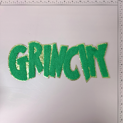 Grinchy letters Patch Emblem Embroidered Cloth Stickers Christmas DIY Iron Clothing Patches