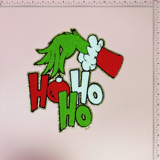 Grin hand pick HOHOHO Patch Emblem Embroidered Cloth Stickers Christmas DIY Iron Clothing Patches