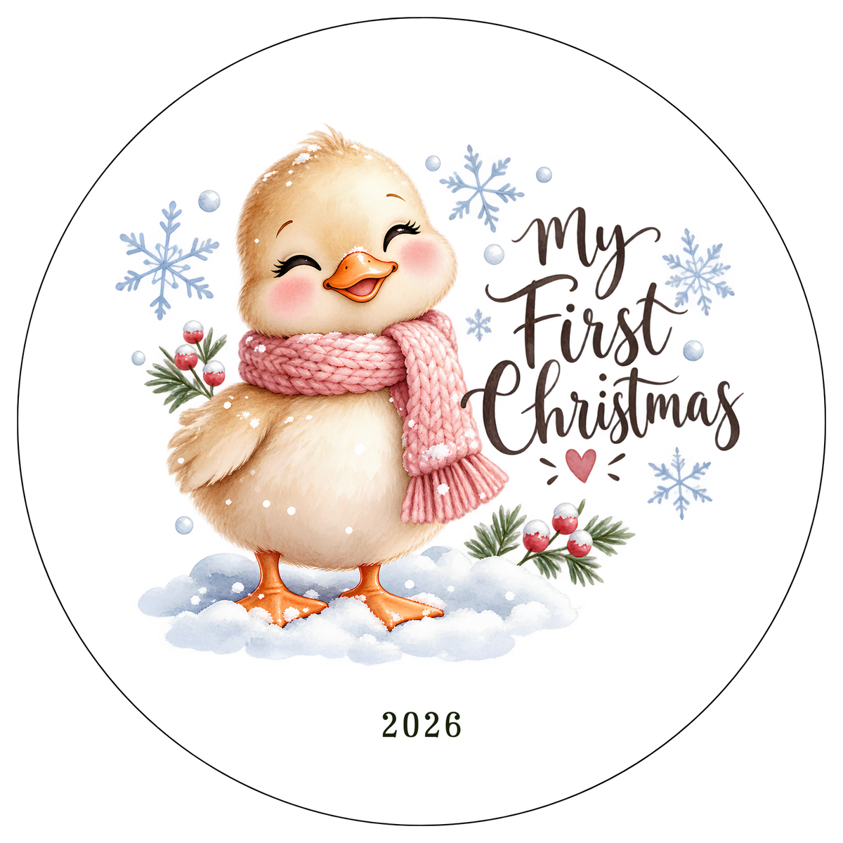 XMAS1463-13 — Christmas watercolor DTF transfer design; all lettering supplied as shown; physical transfer only
