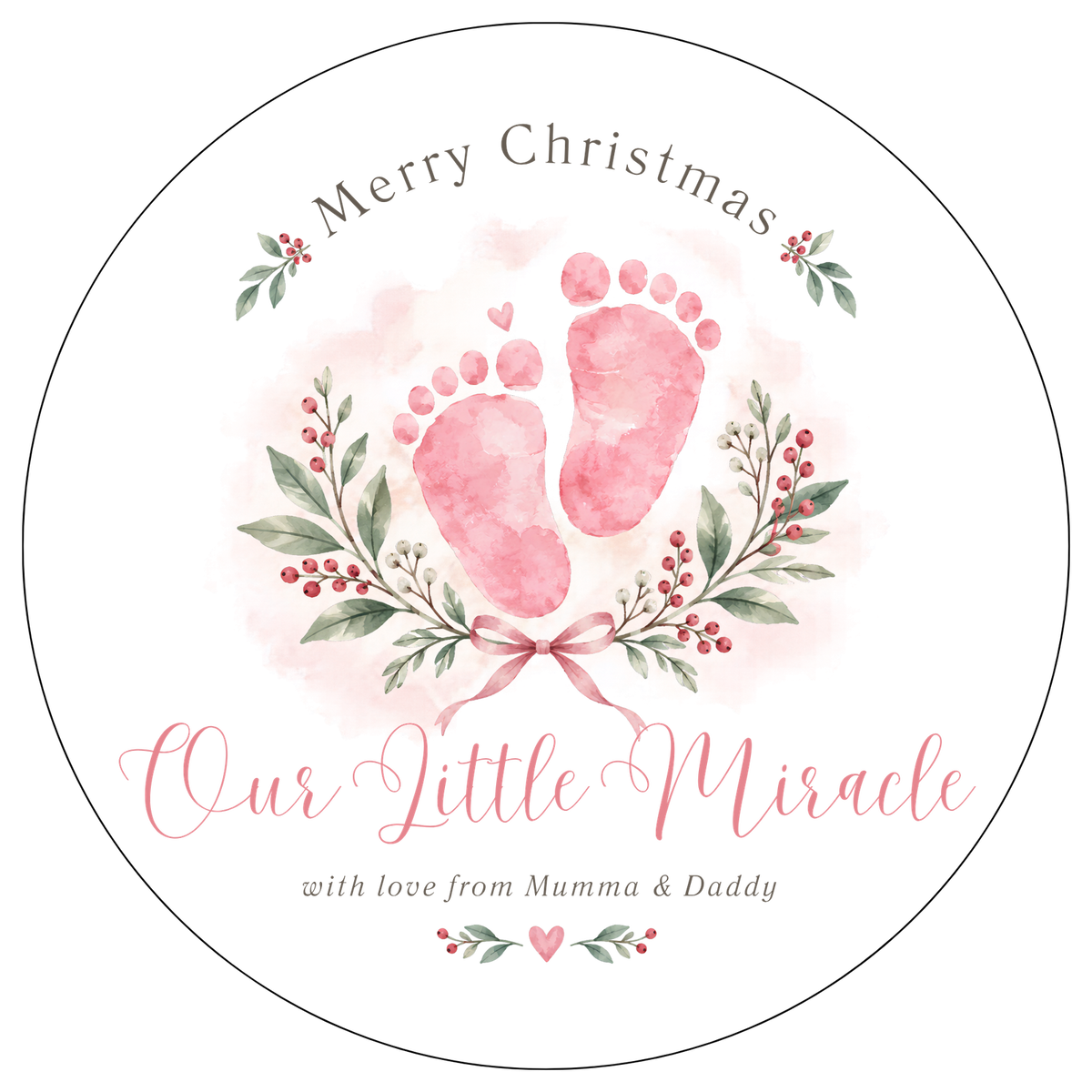 XMAS1463-14 — Christmas watercolor DTF transfer design; all lettering supplied as shown; physical transfer only