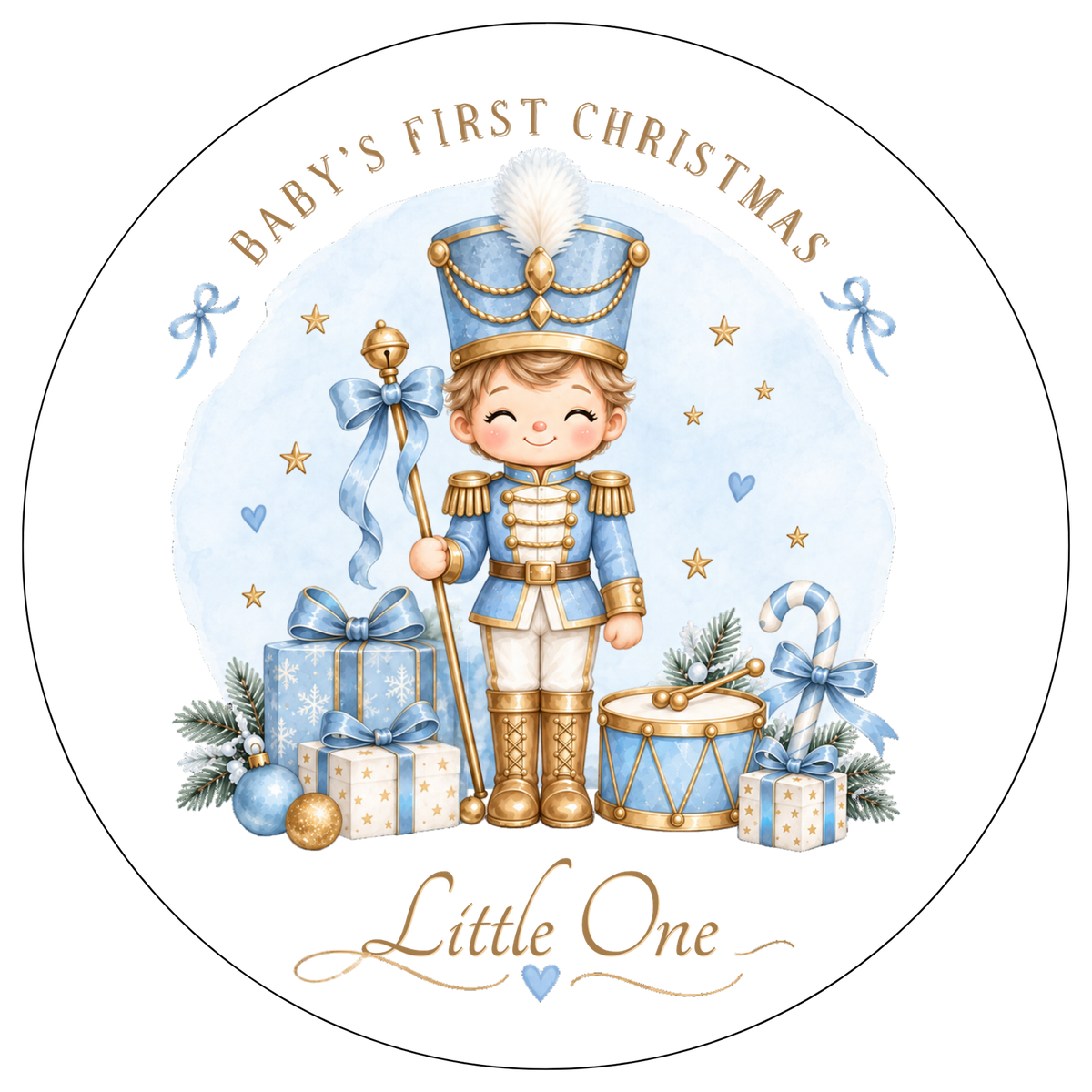 XMAS1463-21 — Christmas watercolor keepsake DTF transfer design; lettering and names supplied as shown; physical transfer only