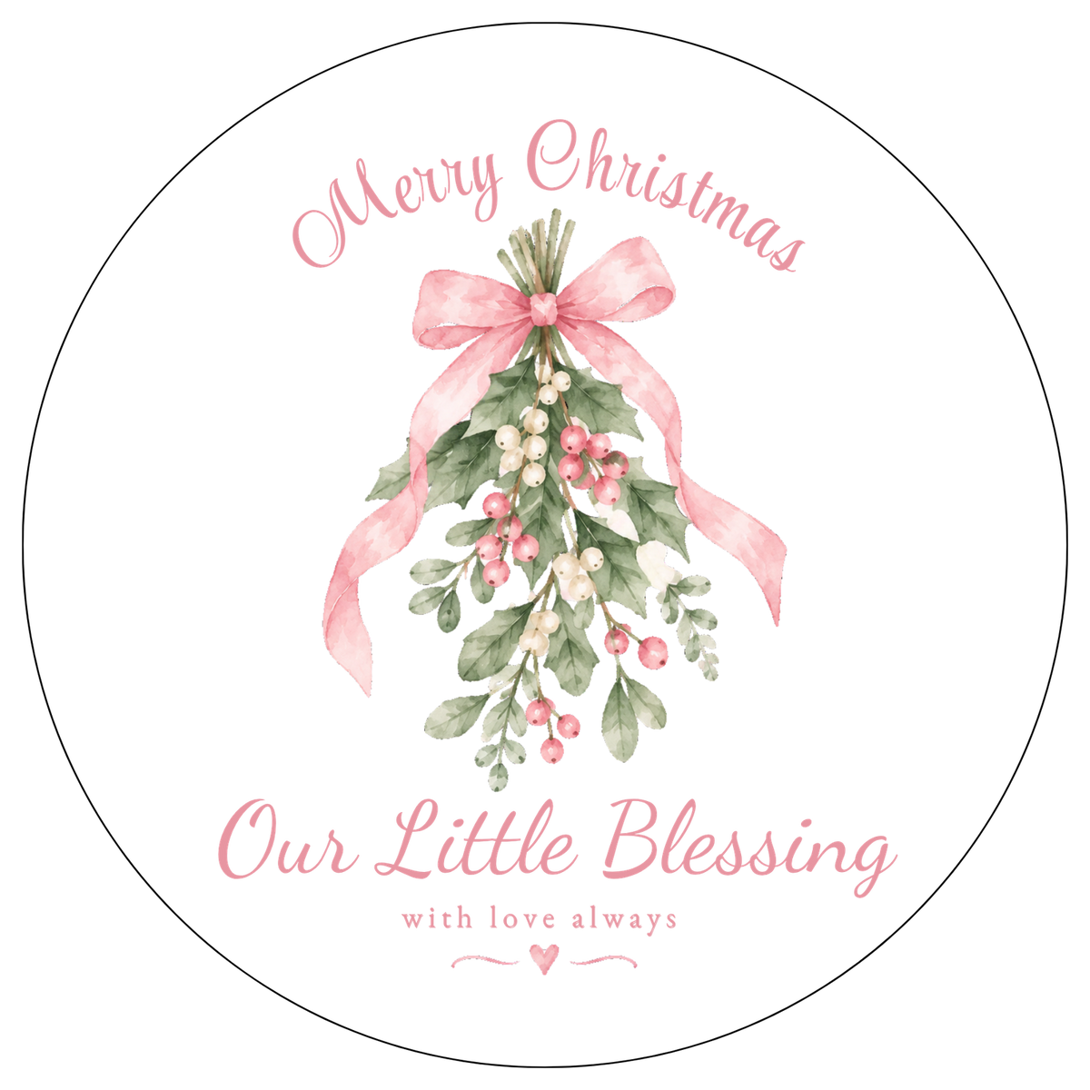 XMAS1463-22 — Christmas watercolor keepsake DTF transfer design; lettering and names supplied as shown; physical transfer only