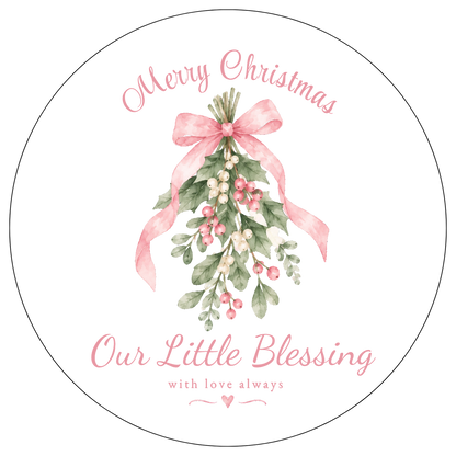 XMAS1463-22 — Christmas watercolor keepsake DTF transfer design; lettering and names supplied as shown; physical transfer only