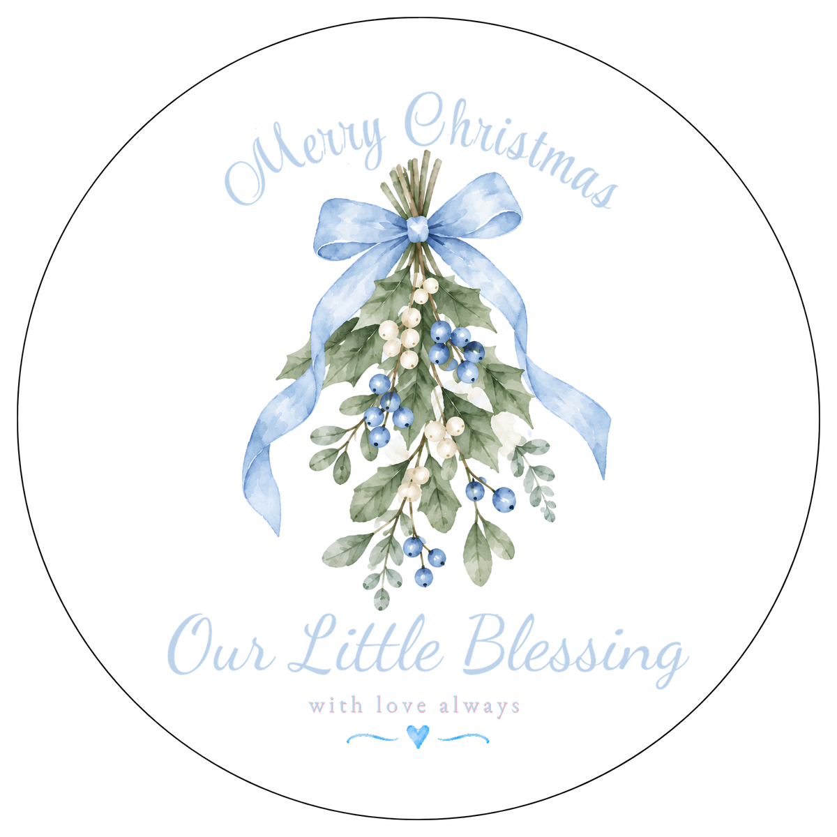 XMAS1463-23 — Christmas watercolor keepsake DTF transfer design; lettering and names supplied as shown; physical transfer only