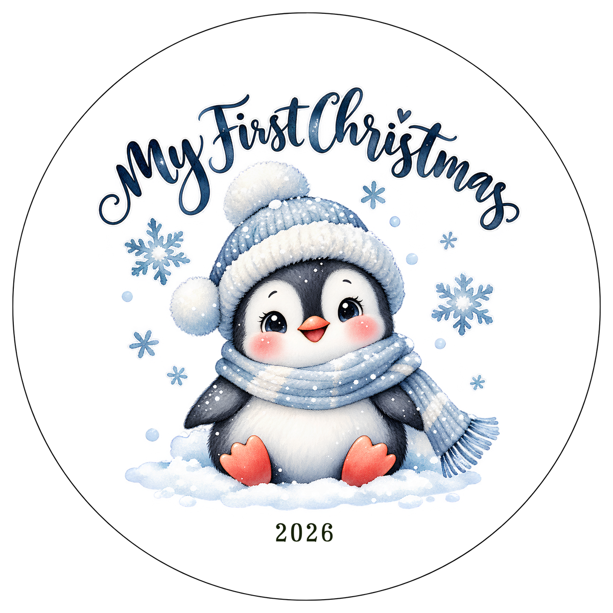 XMAS1463-5 — Christmas watercolor DTF transfer design; lettering supplied as shown; physical transfer only