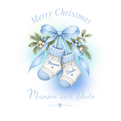 XMAS1463-7 — Christmas watercolor DTF transfer design; lettering supplied as shown; physical transfer only