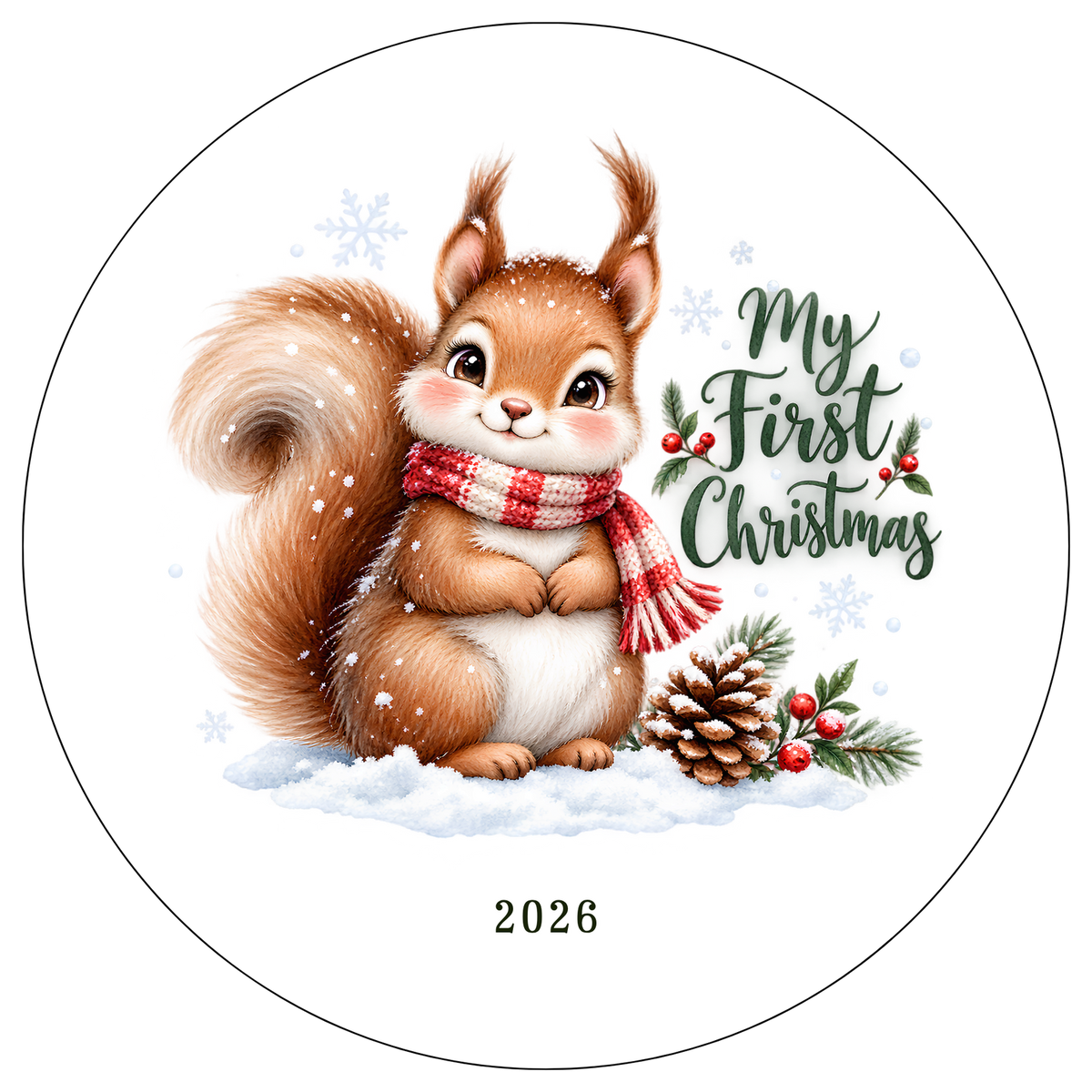 XMAS1463-8 — Christmas watercolor DTF transfer design; lettering supplied as shown; physical transfer only