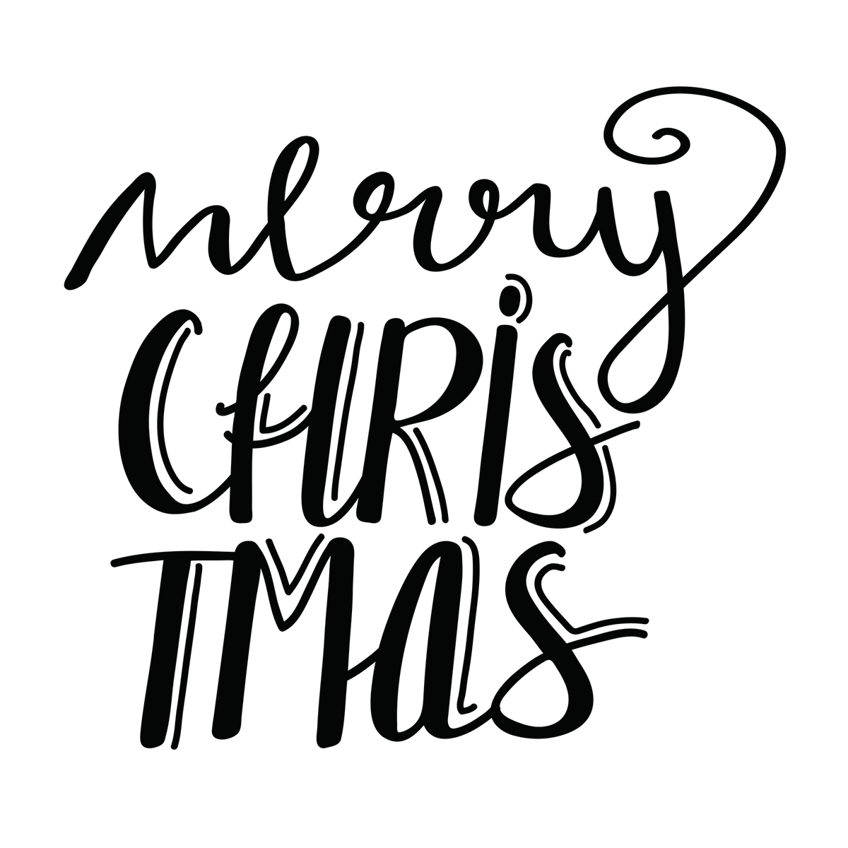 XMAS1467-14 Christmas lettering DTF transfer artwork; physical transfer only; garment not included